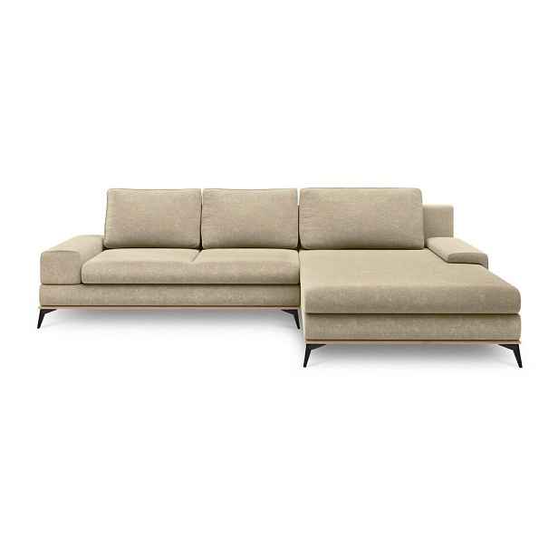 Béžová rozkládací rohová pohovka Windsor & Co Sofas Planet, pravý roh