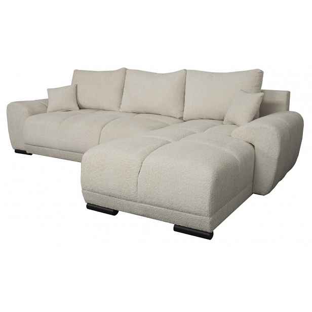 Rohová sedačka Bonn, světle béžová strukturovaná látka