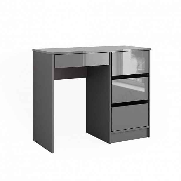 Vicco STŮL Sherry Šedá s vysokým leskem 90 x 40 cm se zásuvkami