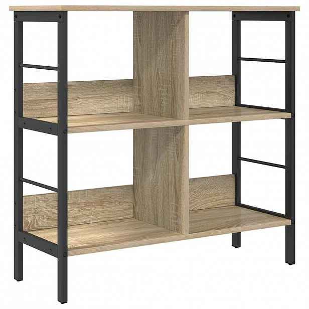 vidaXL Knihovna 4 úrovní 82 x 32 x 79 cm Kompozitní dřevo Sonoma dub