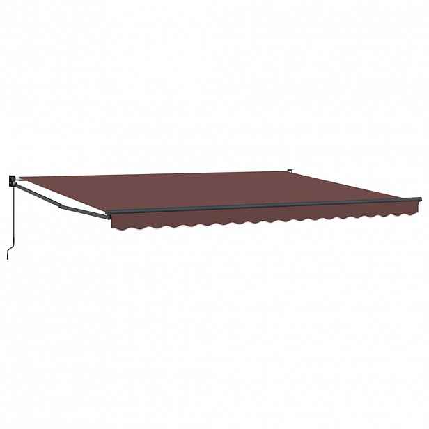 vidaXL Ručně zatahovací markýza hnědá 450 x 300 cm