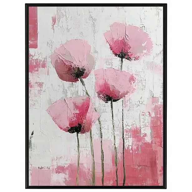 Plakát Rámeček Hliníkový Olej Impasto Příroda Zahrada Jaro Květiny Maki 60x80