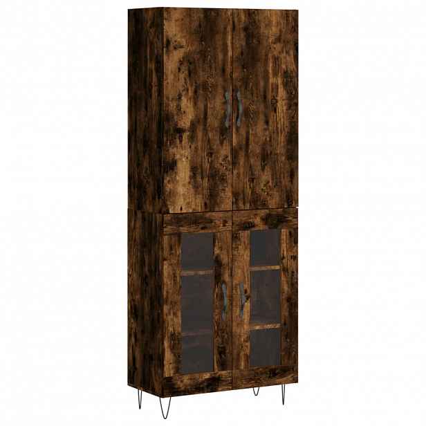 vidaXL Skříň highboard kouřový dub 69,5 x 34 x 180 cm kompozitní dřevo