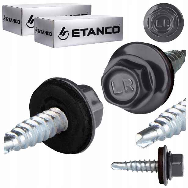 Farmářské vruty 4,8x20 mm Ral 7024 500 ks do plechu sešívačka Etanco GTO2