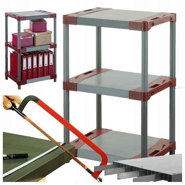 Plastový regál do sklepa Vyztužený 98x60x46 cm 97% Recyklovatelný Eco