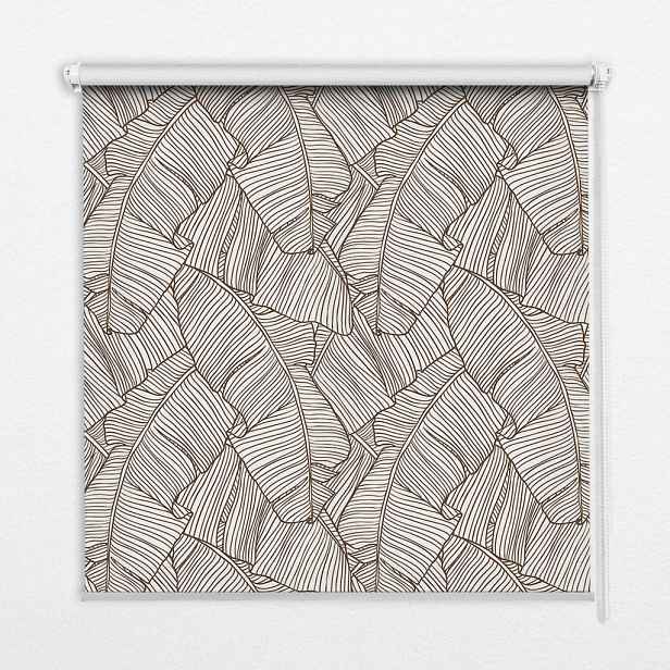 TULUP VNITŘNÍ roleta - okenní roleta - roleta - 130x140 cm - Kreslené palmové listy