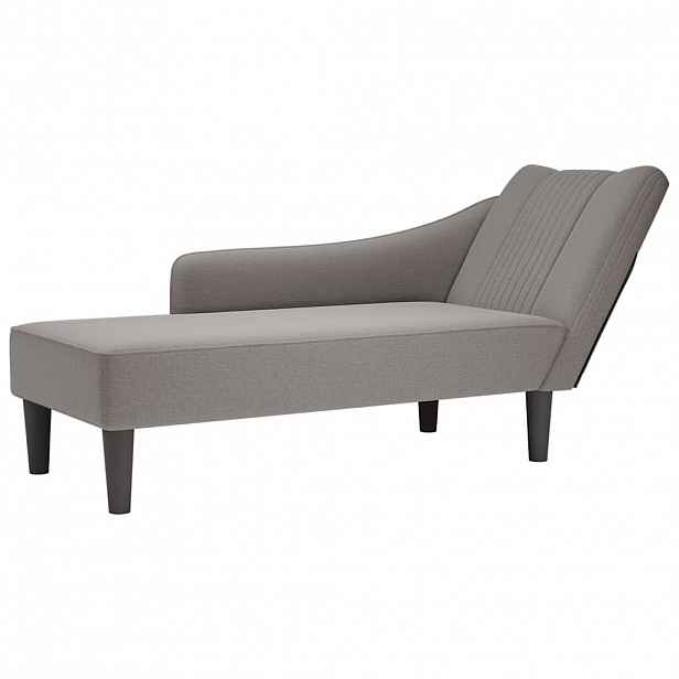 vidaXL Lenoška s pravou područkou taupe textil