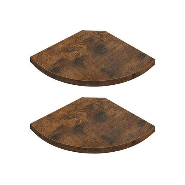Závěsné rohové police 2 ks 20x20 cm rustikální hnědá barva