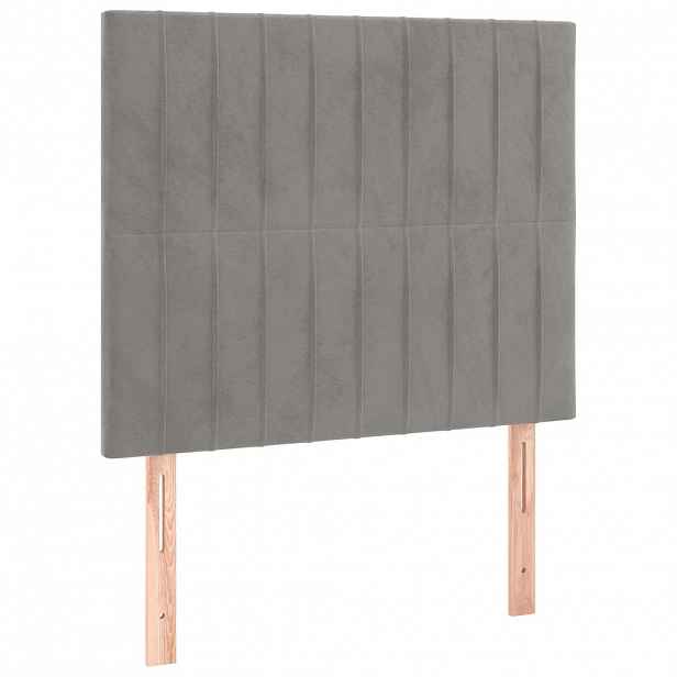vidaXL Čelo postele světle šedé 90x5x118/128 cm sametové