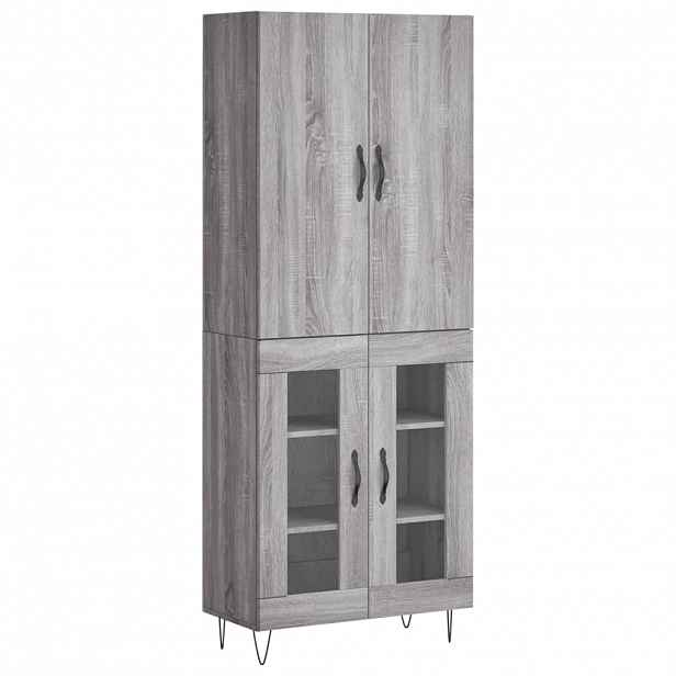 vidaXL Skříň highboard šedá sonoma 69,5 x 34 x 180 cm kompozitní dřevo