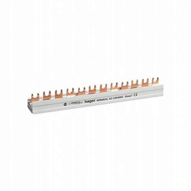 KDN463A Izolovaná hřebenová lišta 3-fázová N 10 mm2 12p.