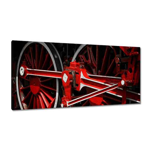 Obrazy 115x55 Červené kola parníku