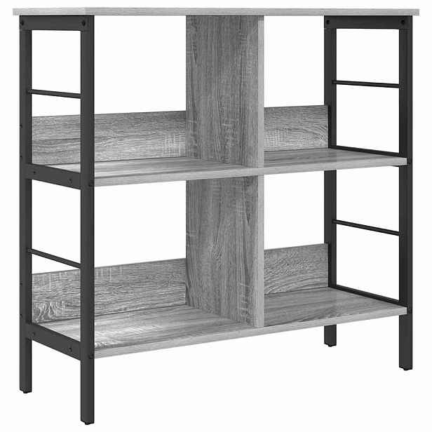 vidaXL Knihovna 4 úrovní 82 x 32 x 79 cm Kompozitní dřevo Šedá Sonoma
