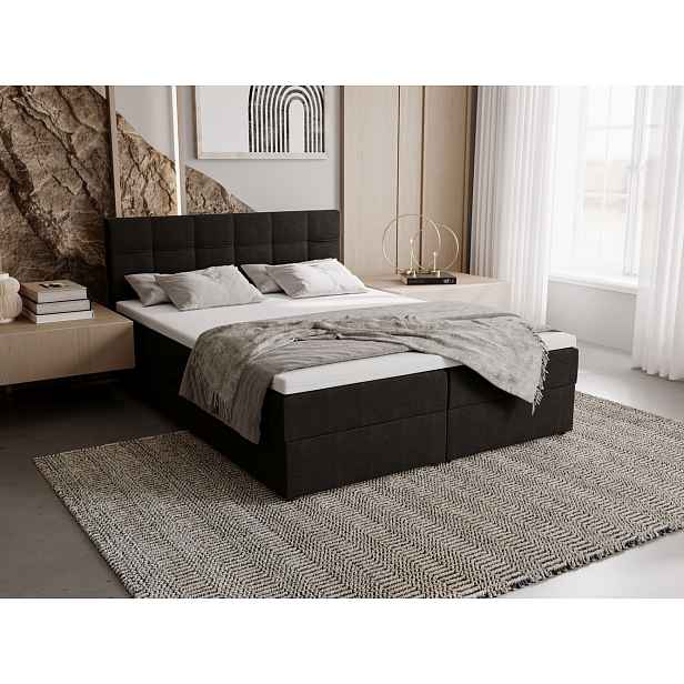 Čalouněná postel 140x200 ELSIE 2 s úložným prostorem - antracit