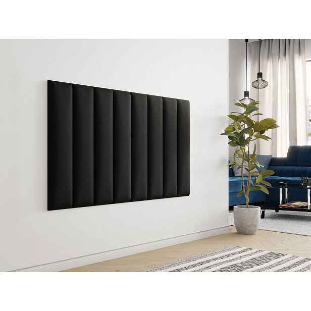 Čalouněný nástěnný panel 80x20 PAG - černá ekokůže