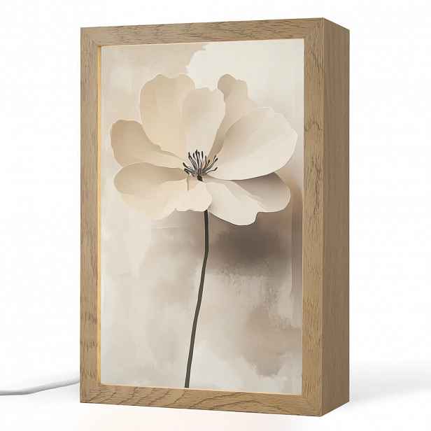 OnlyWow STOLNÍ LAMPA Květina - béžová - barva - stín 20x30 cm