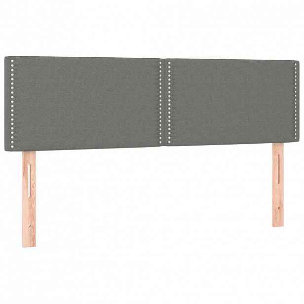 vidaXL Čela postele tmavě šedá 144x5x78/88 cm látka