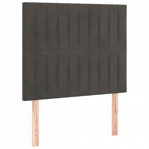vidaXL Čelo postele tmavě šedé 90x5x118/128 cm sametové