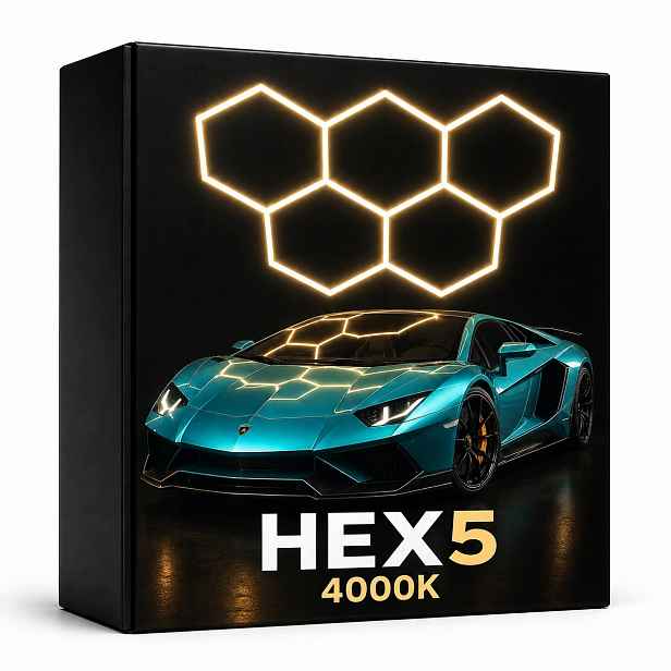 Černé Led osvětlení 168W 4000K dílna Hexagon 5 studio