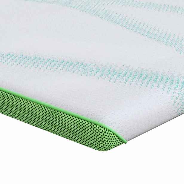 vidaXL Topper na matraci Bílá a zelená 200 x 200 cm