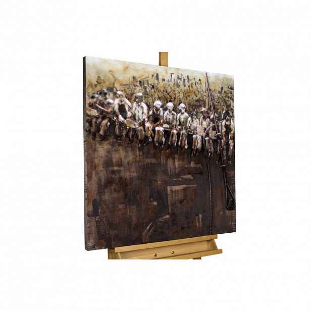 KUNSTLOFT KOVOVÝ OBRAZ OBĚD NA MRAKODRAPU, 80/80 CM