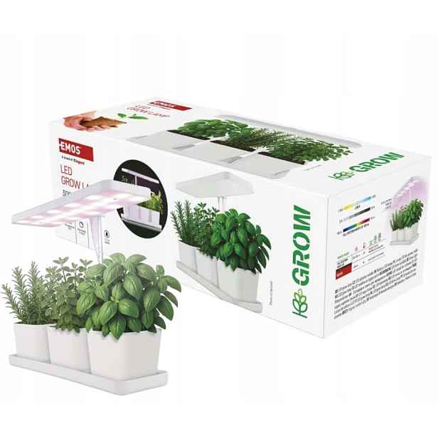 Led Grow pěstební lampa 7 W, časovač, stmívatelná, bílá