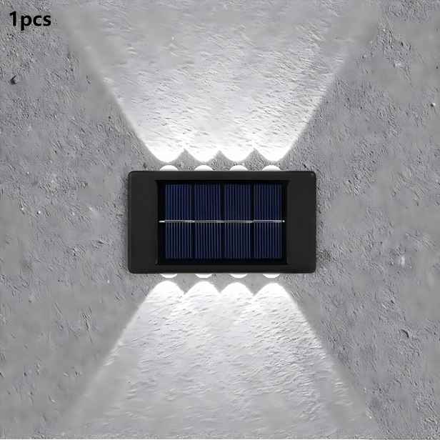 TEMU 1ks Solární 8-LED jarní letní nové garážové světlo, oboustranné osvětlení, automatické zapnutí na detekci světla bez účtů za elektřinu, vhodné