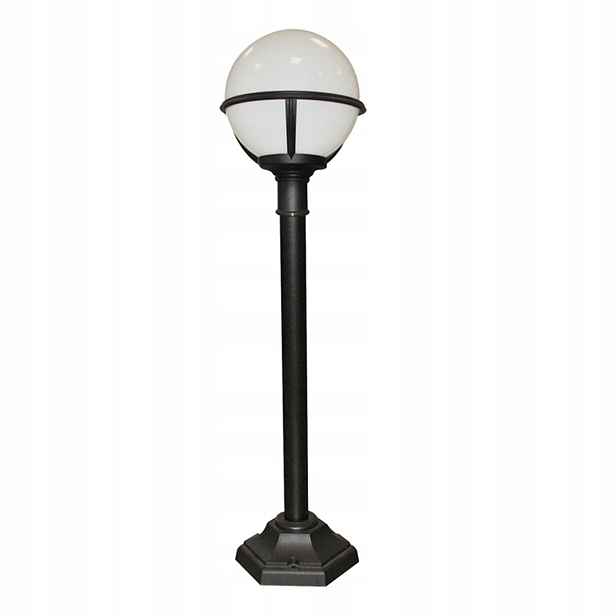 Venkovní zahradní stojací lampa černá bílá koule 106 cm IP44 Elstead