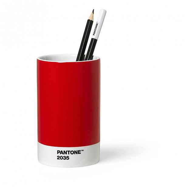 Červený keramický stojánek na tužky Pantone