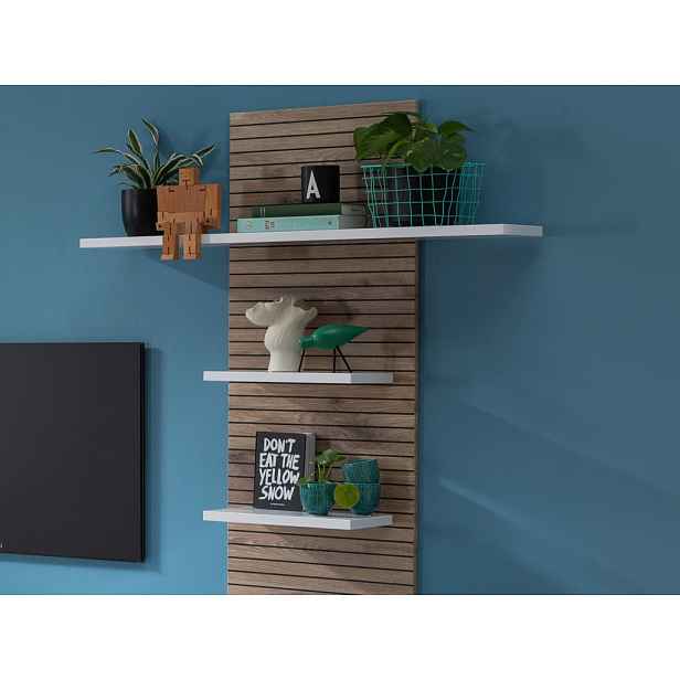 Nástěnný panel s policemi Rovigo 70 cm, dub nox/bílá