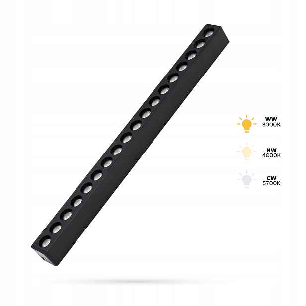 Reflektorové grily 18W S18 Slimtrack a FiberFLEX 48VDC 3CCT 3000K,4000K,5700K