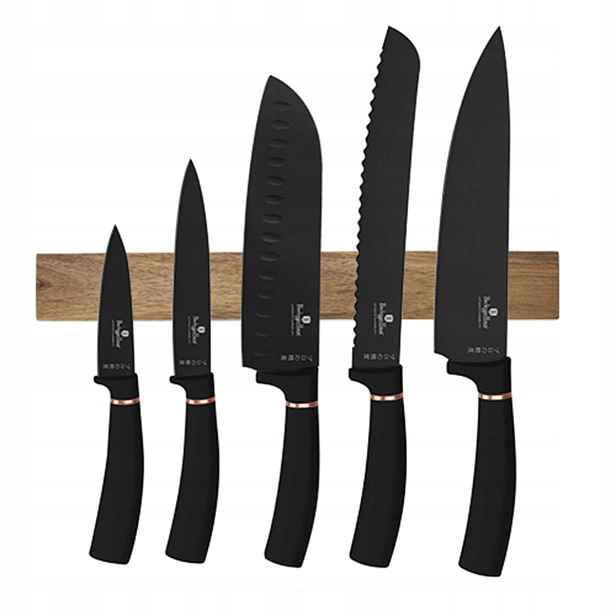 Sada nože s magnetickou lištou Berlinger Haus Black Rose 6 ks BH-2884