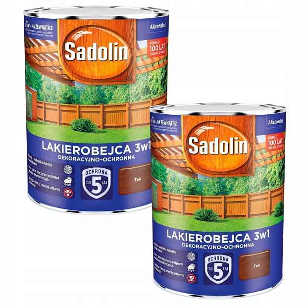 Sada Sadolin Lakobejca 3v1 2x5L Dekoračně-ochranná Na Dřevo Tek 10L