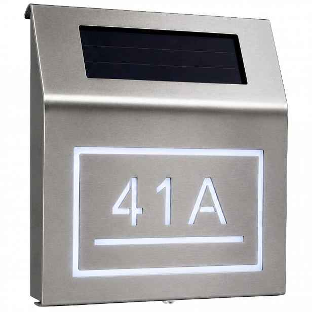 Tabulka S Číslem Domu Podsvícená Solární Personalizovaná Led Ocel Inox