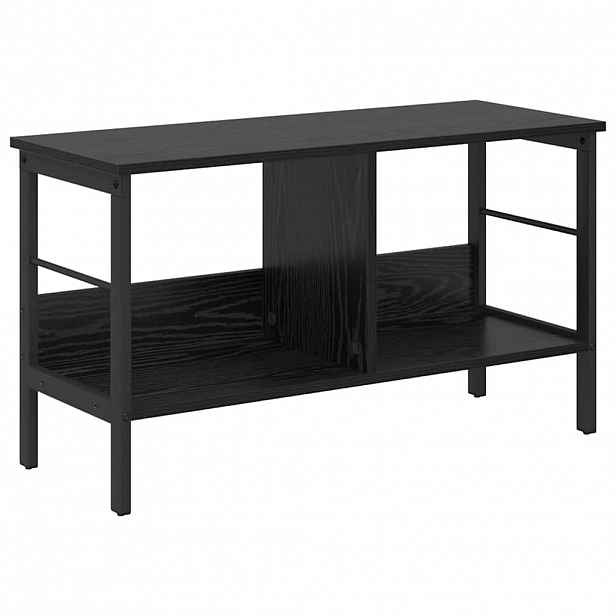 vidaXL Knihovna 2 úrovní 82 x 32 x 47 cm Kompozitní dřevo Černý dub