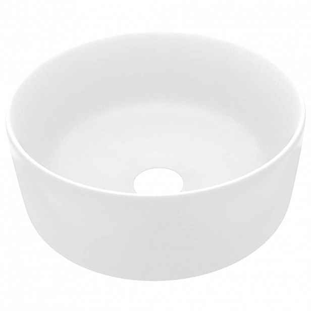 vidaXL Luxusní umyvadlo kulaté matné bílé 40 x 15 cm keramické
