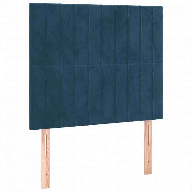 vidaXL Čelo postele tmavě modré 90x5x118/128 cm sametové