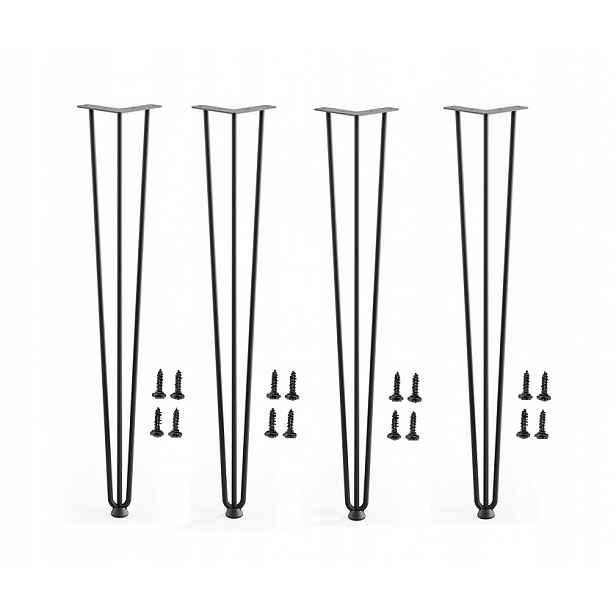 Nohy Ke Stolu Černé Matné Styl Loft Tříprutové H-72 CM Hairpin DN-803 4 Ks