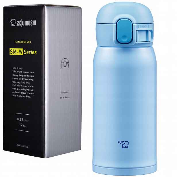 Termohrnek s blokovacím náustkem Zojirushi SM-WR36E-AP 0,36L modrý