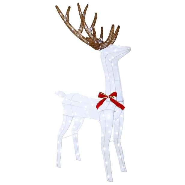 vidaXL 3D vánoční sob LOVIISA 140 LED Studená bílá 70 x 26 x 128 cm
