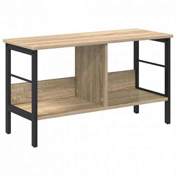 vidaXL Knihovna 2 úrovní 82 x 32 x 47 cm Kompozitní dřevo Sonoma dub