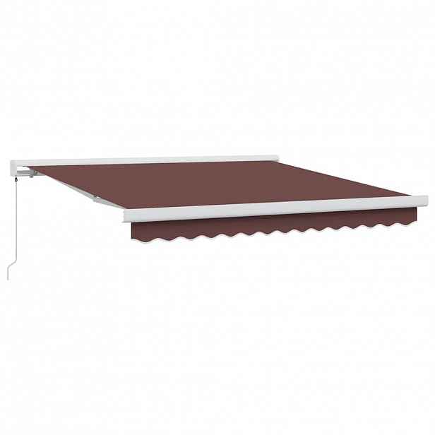 vidaXL Ručně zatahovací markýza hnědá 300 x 250 cm