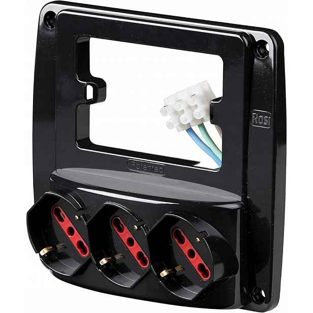 Rosi RS94133 Emilia Smart, černá, 3 zásuvky Schuko