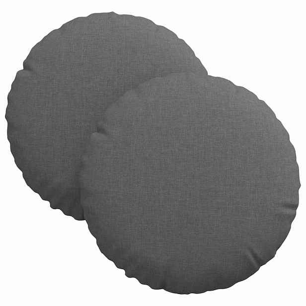 vidaXL Polštáře na sedadla 2 ks Textil Tmavě šedá Ø30 x 13 cm