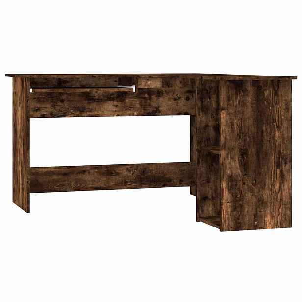 vidaXL Rohový psací stůl kouřový dub 120x140x75 cm kompozitní dřevo