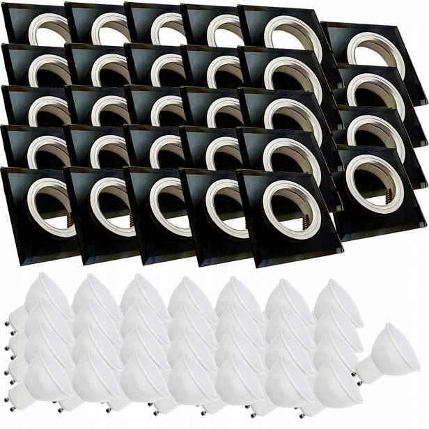 29x Skleněná Stropní Lampa Zapuštěná Do Stropu Křišťál 10W Led Žárovky