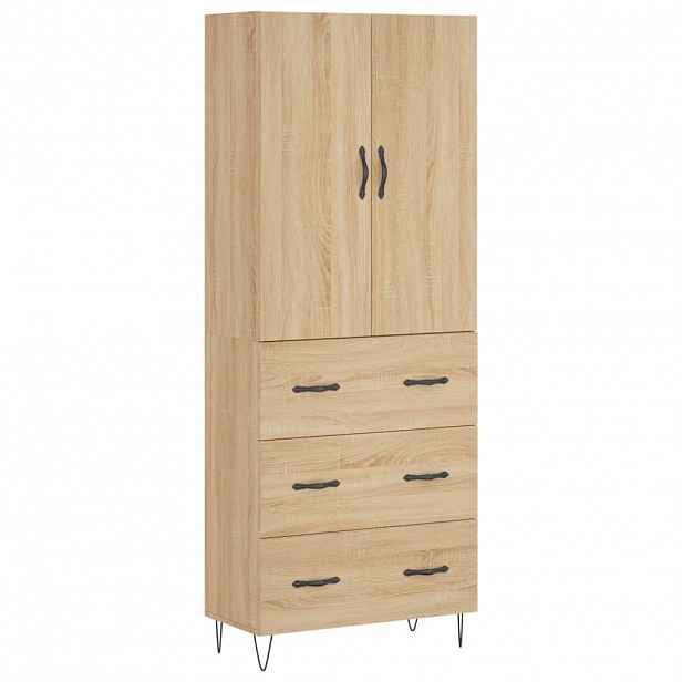vidaXL Skříň highboard dub sonoma 69,5 x 34 x 180 cm kompozitní dřevo
