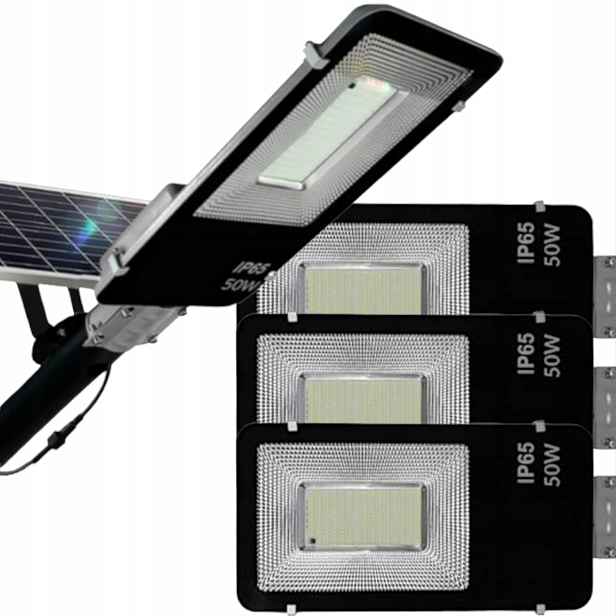 4X Solární Lampa Led 50W Lampa Na Terasa Balkon Senzor Soumraku Ovladač
