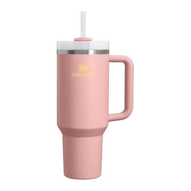Broskvová termoska s brčkem z nerezové oceli 1,18 l Quencher H2.O FlowState™ Tumbler Peach Rose – Stanley