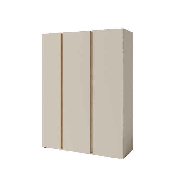 MASSENO ŠATNÍ SKŘÍŇ S OTOČNÝMI DVEŘMI MURO, 145/195/50 cm 3dveřová se zrcadlem, béžová